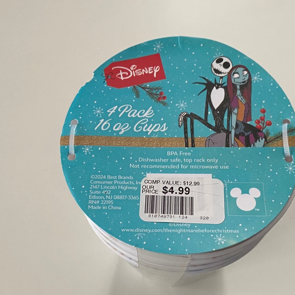 Disney The Nightmare Before Christmas 16 oz Cups - Teal and Black
